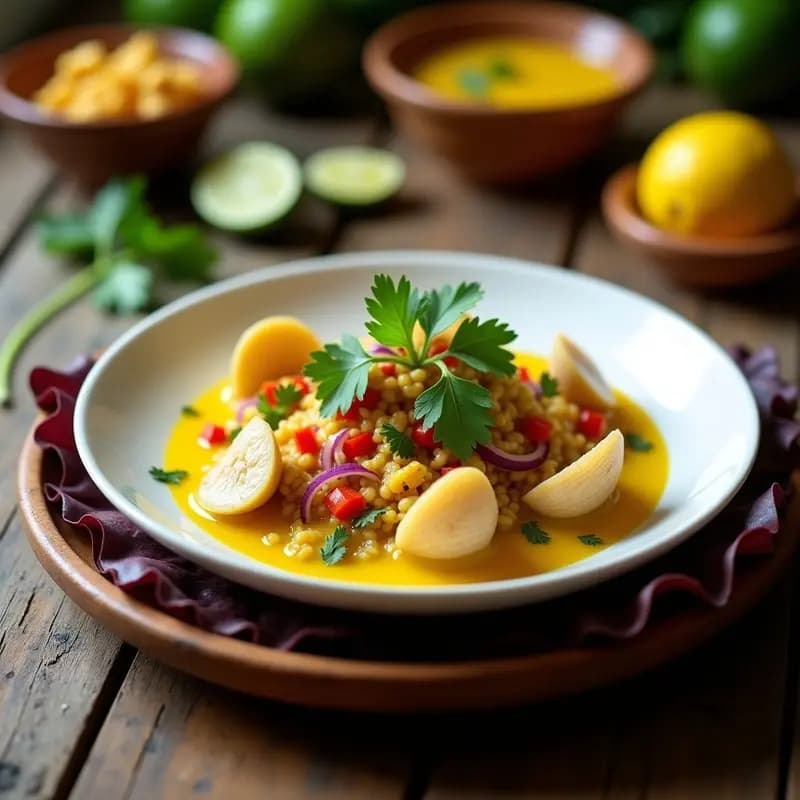 Ceiche de Choritos con Leche de Tigre de Cúrcuma: Receta Peruana Antioxidante y Sin Cocción