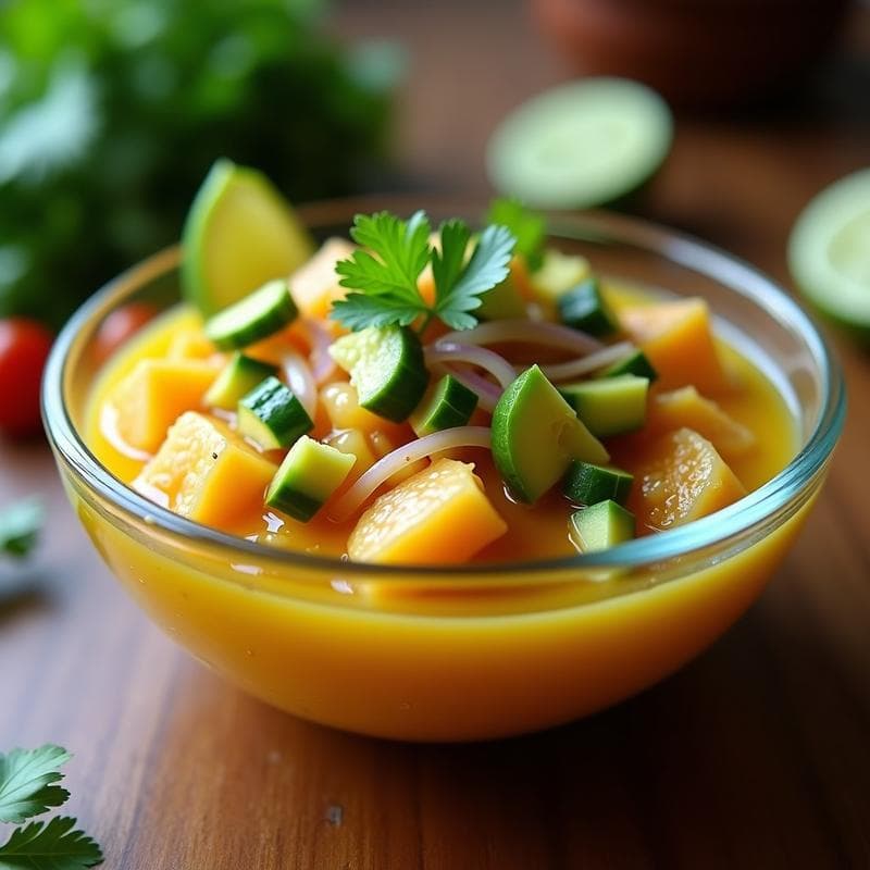Ceviche de Choros Zapatos con Leche de Tigre de Cúrcuma: Receta Chilena Sin Cocción
