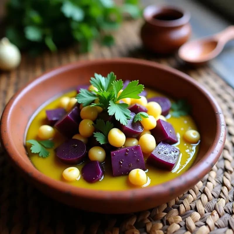 Ceviche de Choros Zapatos Peruanos: Receta Costera con Leche de Tigre y Camote Morado