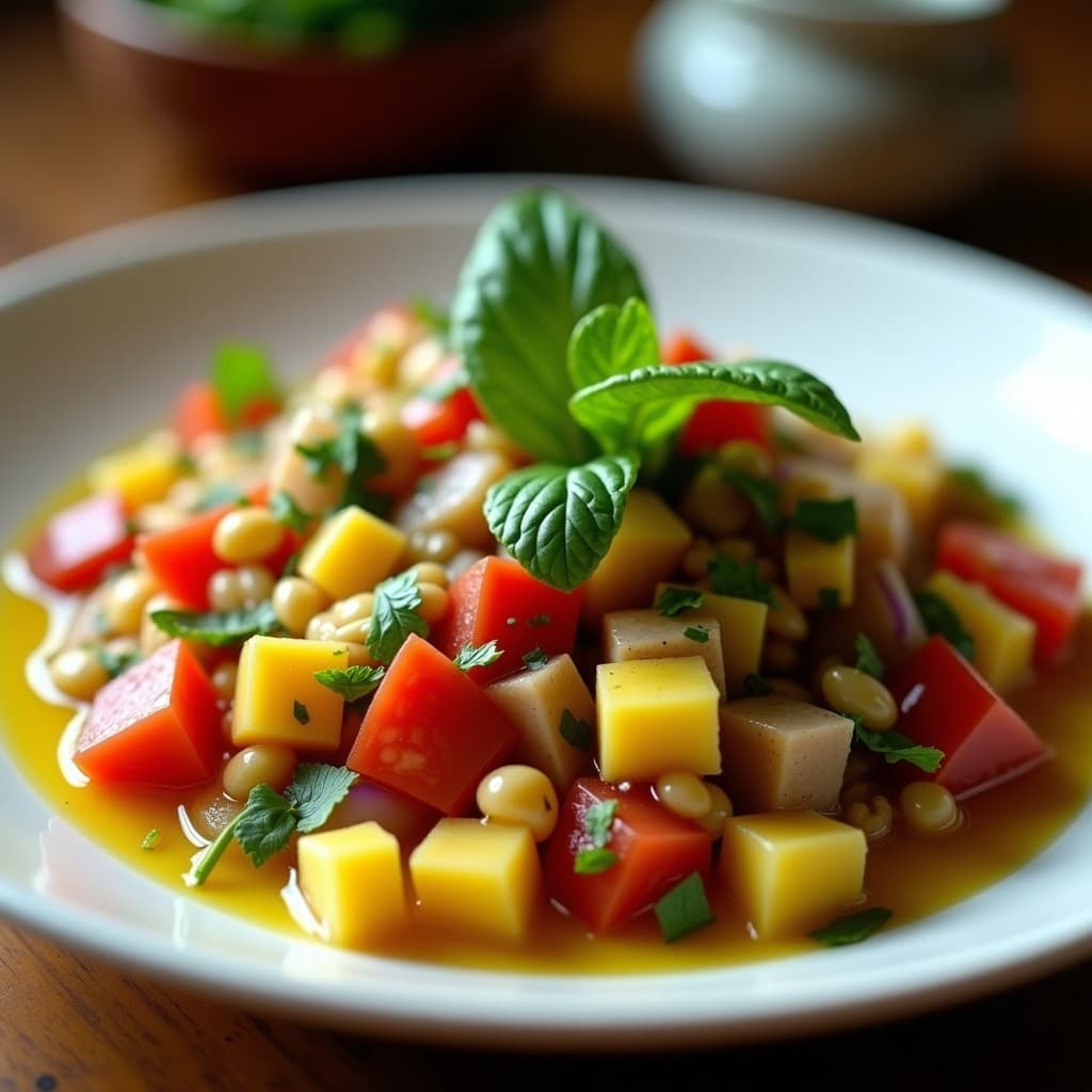 Ceviche de Chuño con Tomate y Cilantro: Receta Boliviana Vegana y Sin Pescado