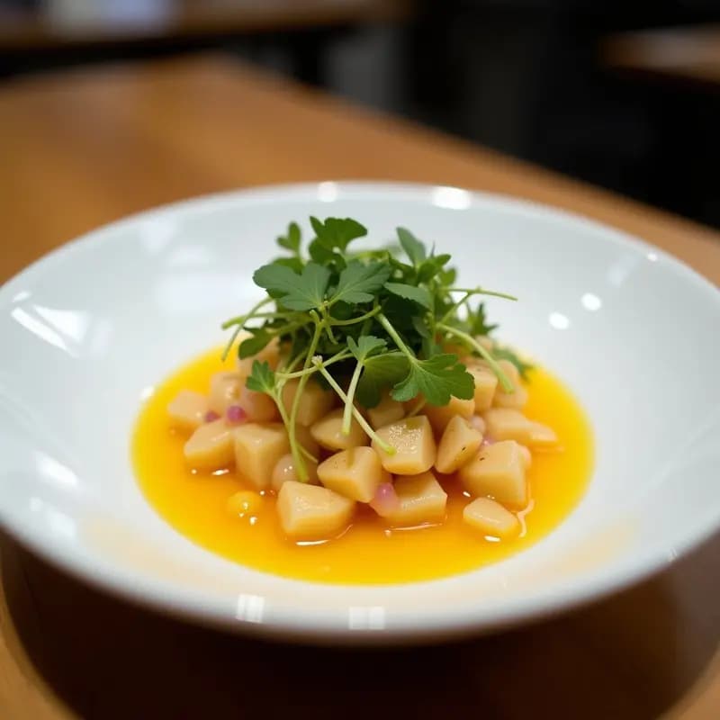 Ceiche de Cítricos con Leche de Tigre de Yuzu y Toppings de Microgreens: Entrante Peruano Ácido y Fresco