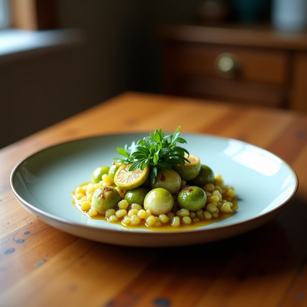 Ceviche de Coles de Bruselas y Limón Yuzu con Algas Dulse: Receta Vegana y Crudivegana
