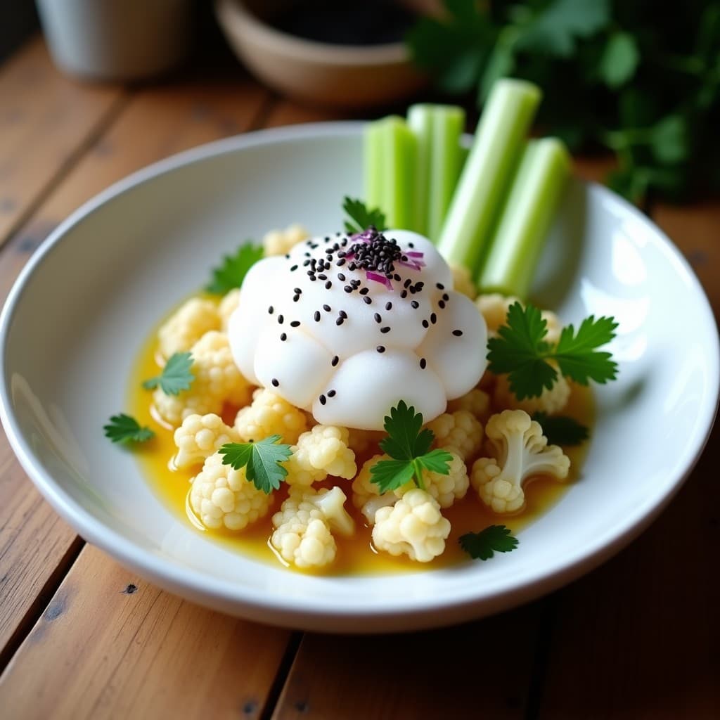 Ceviche de Coliflor y Algodón de Azúcar: Entrante Peruano Dulce-Salado con Lime