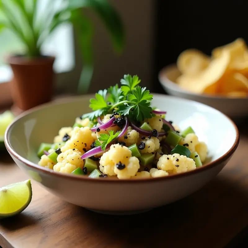 Ceiche de Coliflor y Lechuga de Mar: Receta Peruana Vegana con Toque Marino