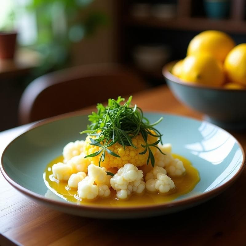 Ceviche de Coliflor y Limón con Algas Nori: Receta Vegana Sin Cocción y Baja en Calorías