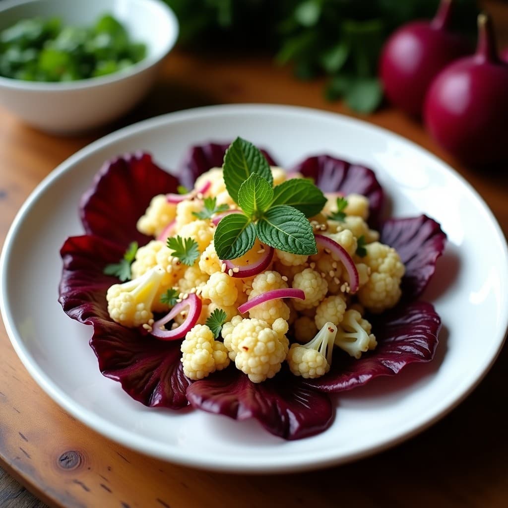 Ceviche de Coliflor y Lulo con Lechuga Morada: Receta Vegana Peruana Sin Pescado