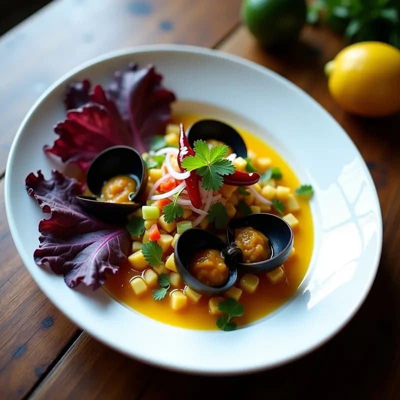 Ceviche de Conchas Negras con Cúrcuma y Limón: Receta Peruana Exótica y Afrodisíaca