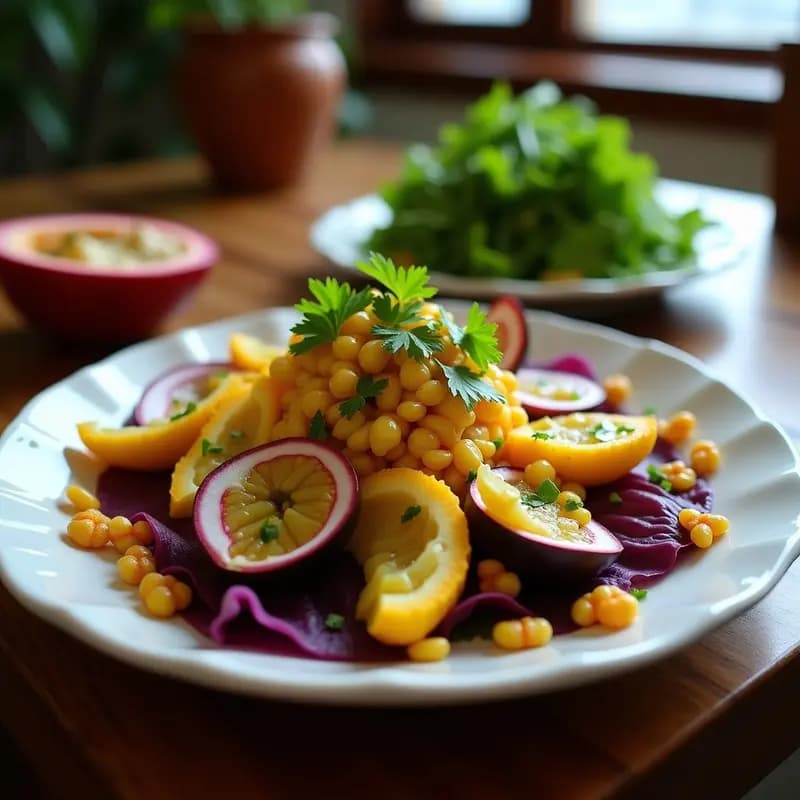 Ceviche de Conchas Negras con Maracuyá y Cancha Serrana: Receta Peruana Exótica