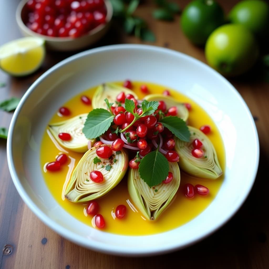 Ceviche de Corazón de Alcachofa y Limón Negro: Receta Iraní Vegana y Fresca