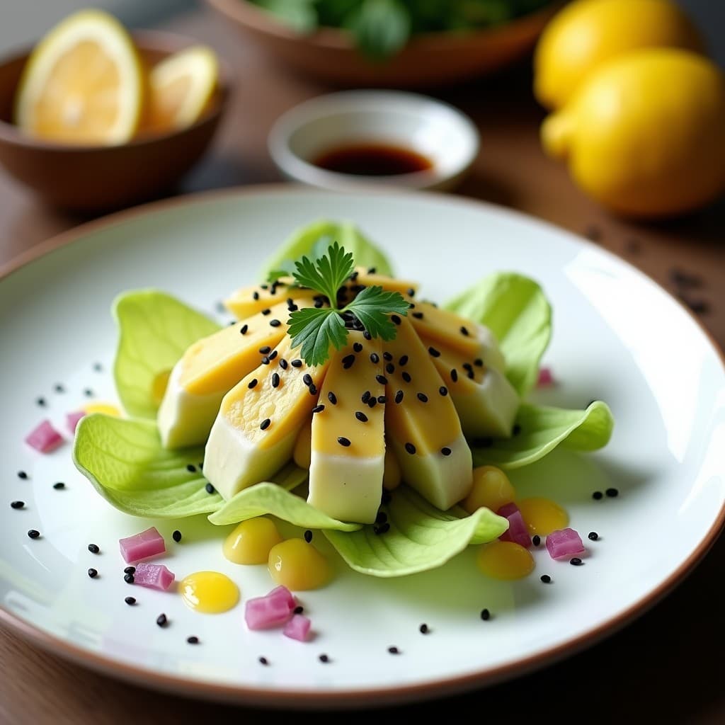 Ceviche de Corazón de Alcachofa y Limón Yuzu: Receta Fusion Peruano-Japonesa Vegana