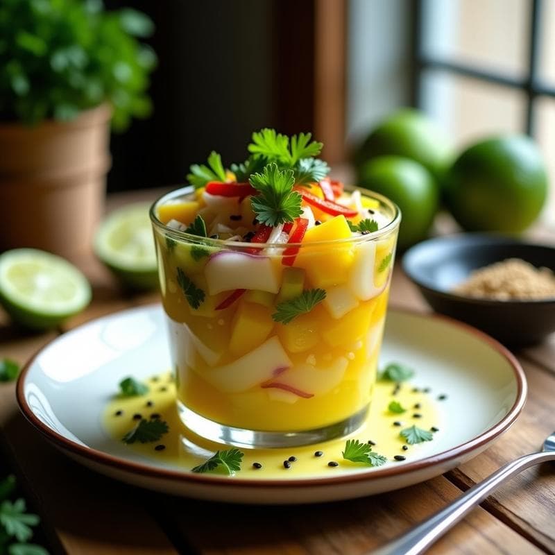 Ceviche de Corazón de Palma y Mango Verde: Receta Vegana Peruana Crudivegana