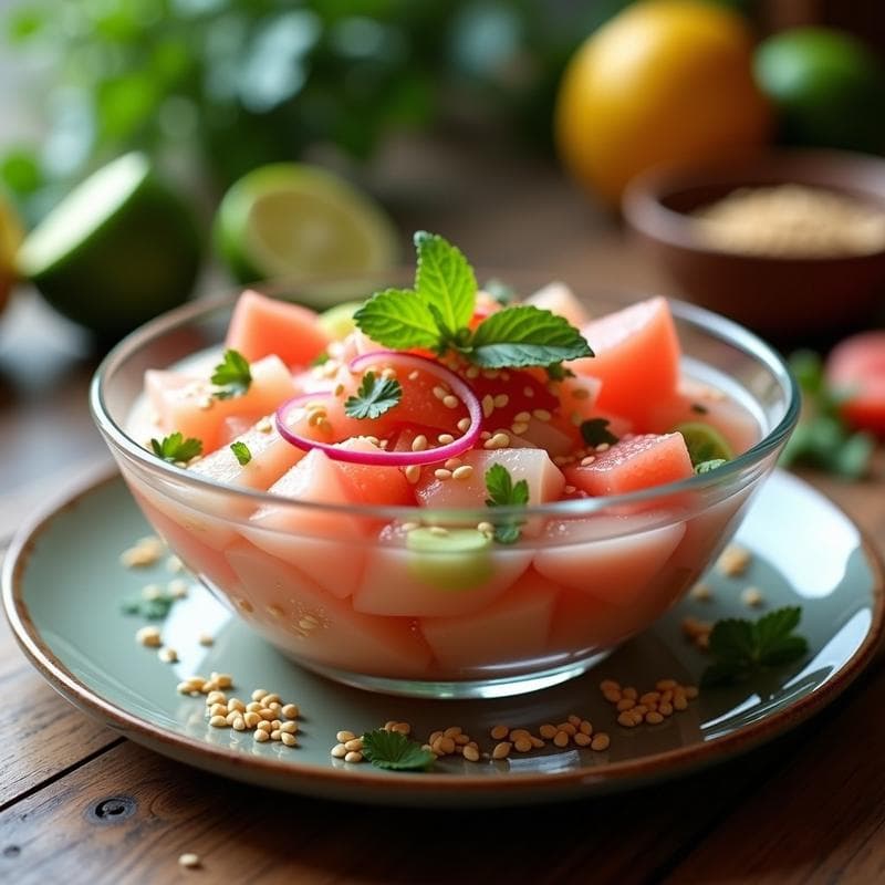 Ceviche de Corazón de Palma y Pomelo: Receta Brasilera Vegana y Sin Cocción