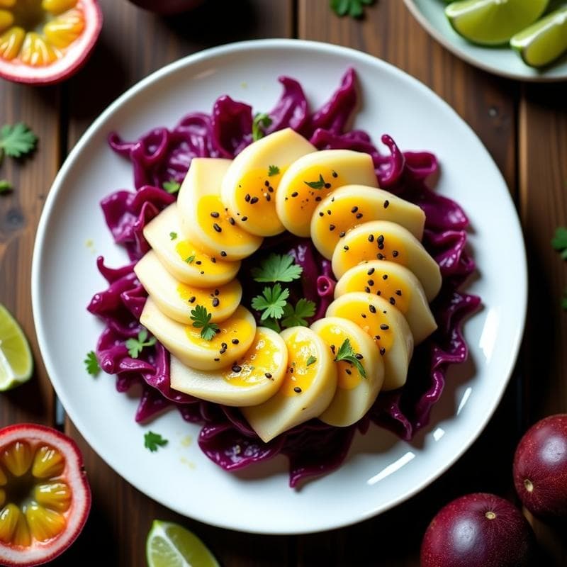 Ceviche de Corazón de Palmito con Salsa de Maracuyá: Receta Vegana y Exótica en 15 Minutos