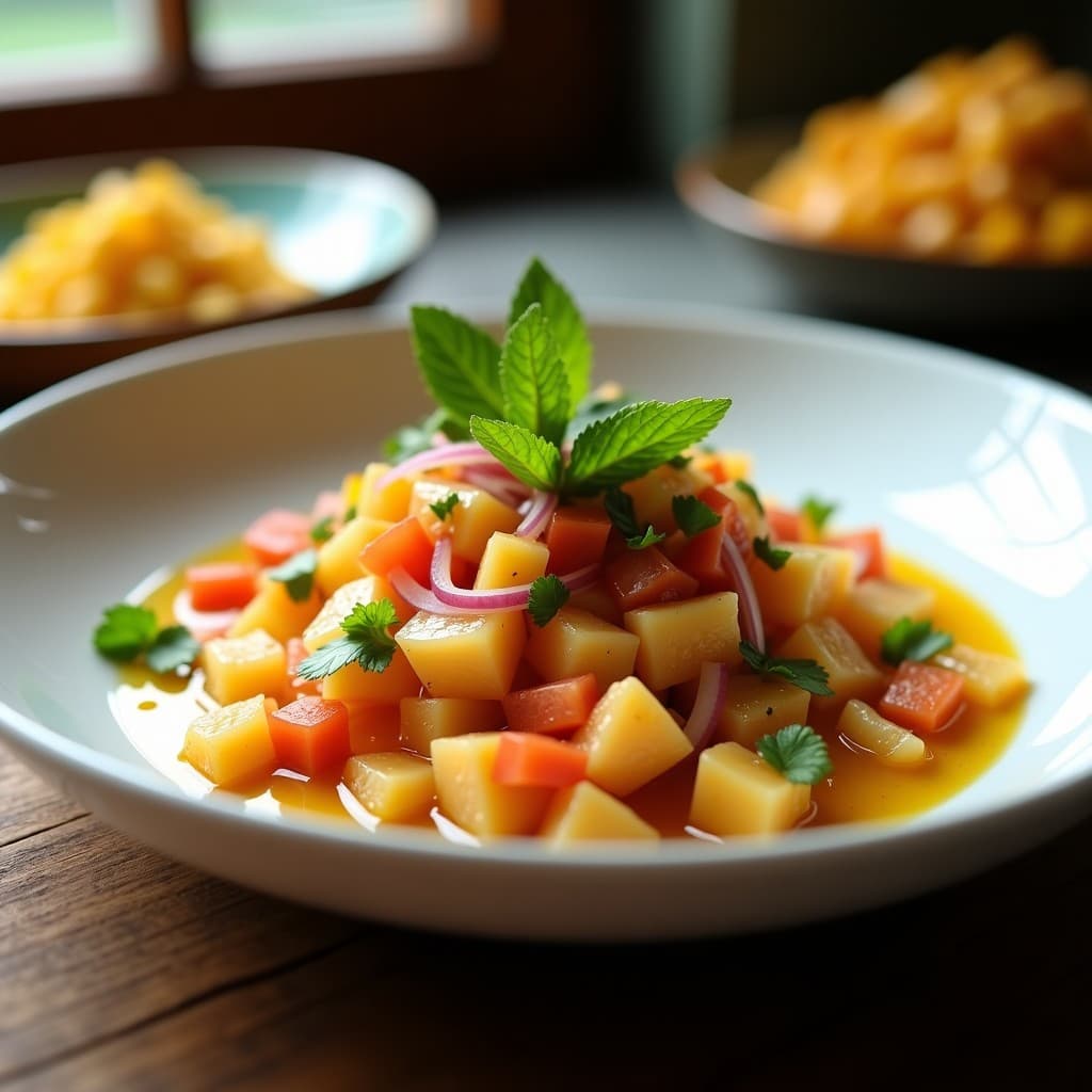 Ceviche de Corazón de Palmito y Tomate de Árbol: Receta Vegana Peruana Sin Cocción