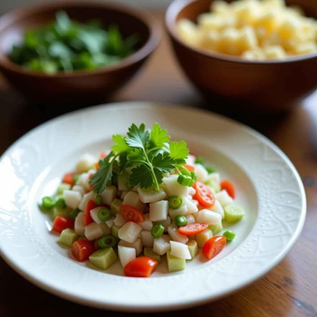 Ceviche de Coriandro y Palma de Coco: Receta Vegana y Fresca de la Costa Francés
