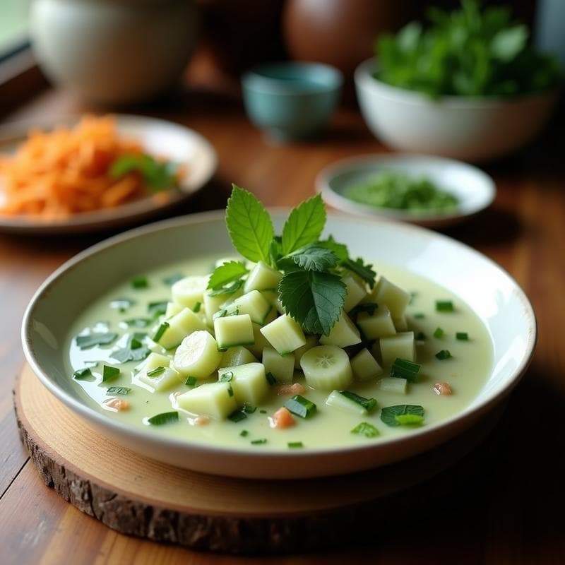 Ceviche de Coriandro y Pepino con Leche de Coco: Receta Vegana y Refrescante de Tailandia
