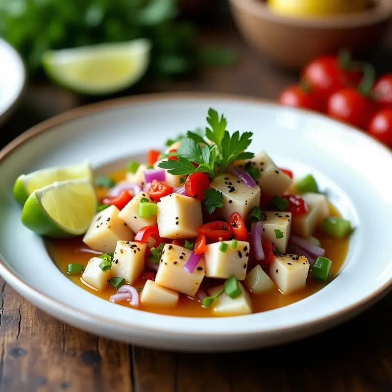 Ceviche de Corvina con Aceite de Oliva y Piquillo: Receta Peruana en Airfryer y Alta en Omega-3