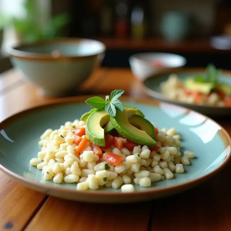 Ceviche de Corvina Ahumada con Leche de Coco y Aguacate: Entrante Peruano con Toque Tailandés