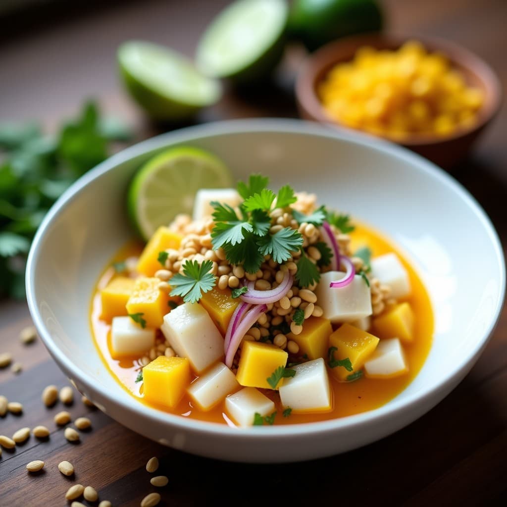 Ceviche de Corvina y Cocona con Leche de Tigre de Camu Camu: Receta Peruana-Amazónica Refrescante