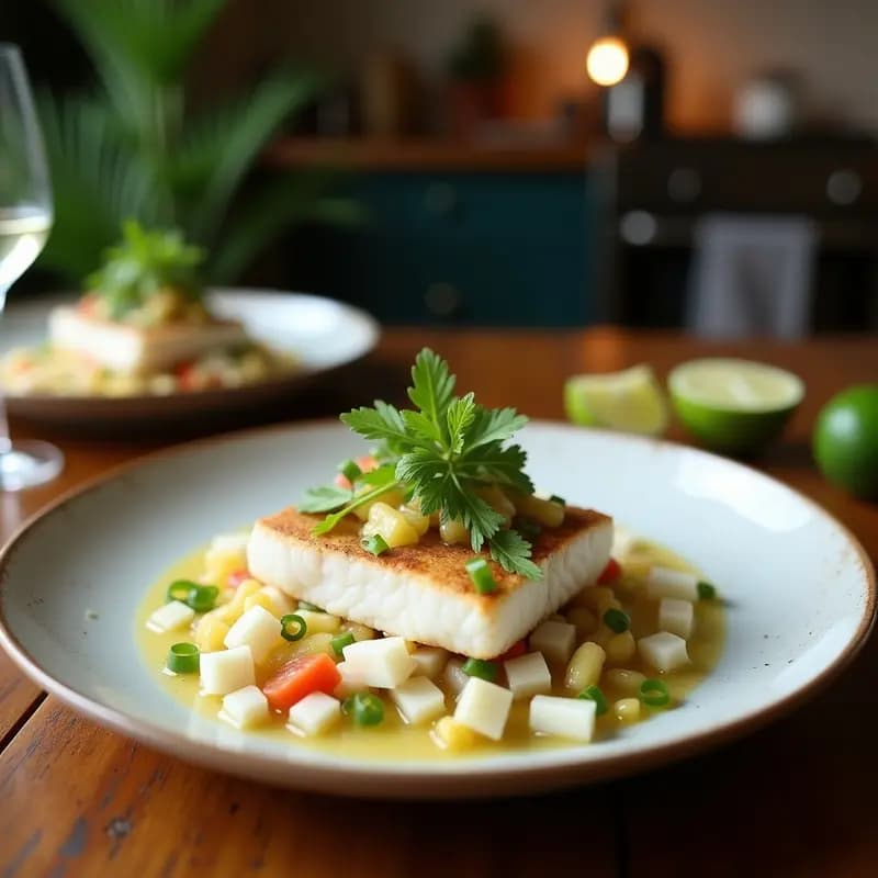 Ceiche de Corvina con Leche de Coco y Lima: Receta Peruana Tropical sin Cocinar
