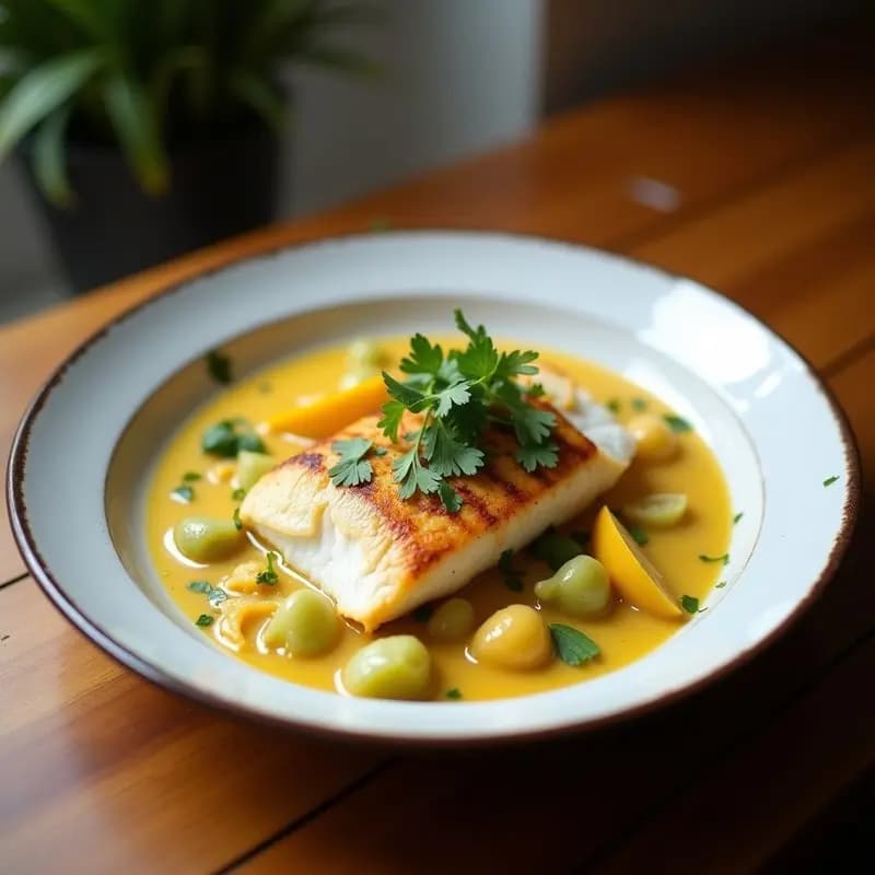 Ceviche de Corvina y Leche de Coco: Receta Ecuatoriana Vegana con Plátano Verde