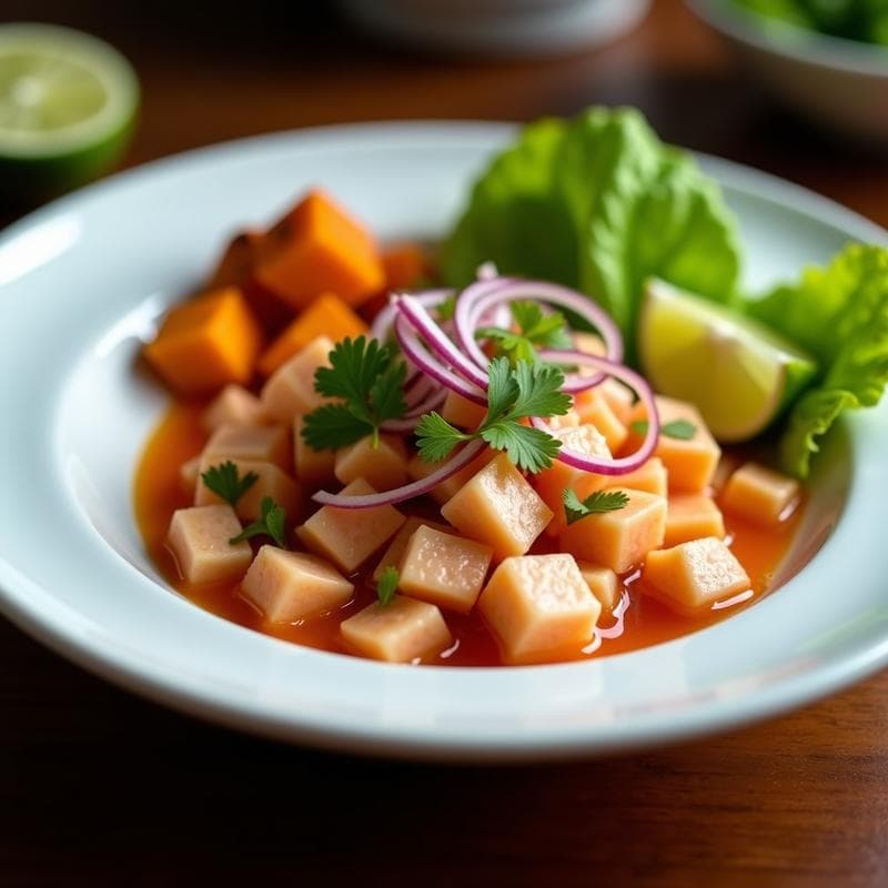 Ceviche de Corvina con Leche de Tigre de Guayaba: Receta Peruana Dulce y Picante