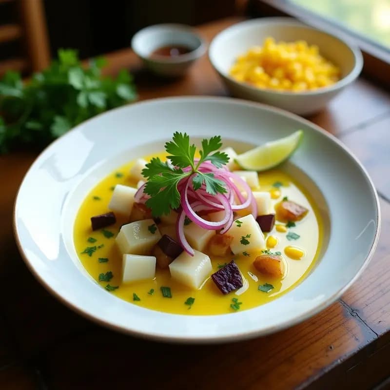 Ceviche de Corvina con Leche de Tigre de Limón y Kión: Receta Peruana Express y Refrescante