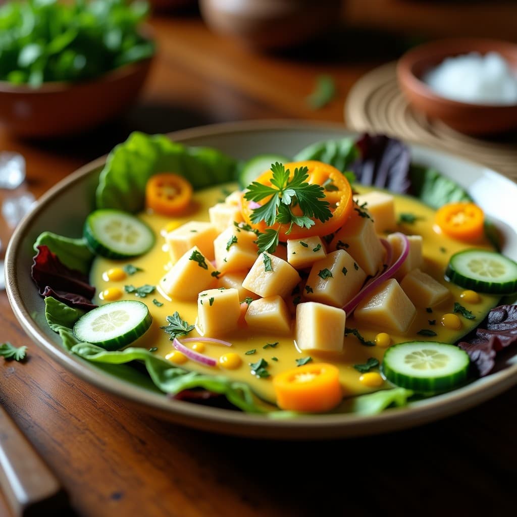 Ceviche de Corvina y Leche de Tigre de Tucupí: Receta Peruano-Brasileña con Toque Amazónico