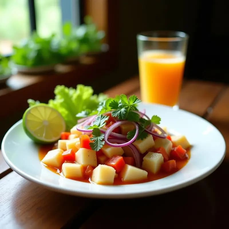 Ceviche de Corvina y Lechuga de Mar: Receta Costarricense con Leche de Tigre de limón Mandarina