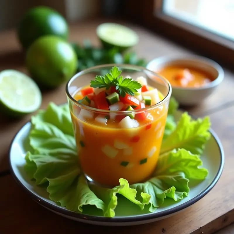 Ceviche de Corvina con Tigre’s Milk de Lulo: Receta Ecuatoriana Fresca y Citrica en 15 Minutos