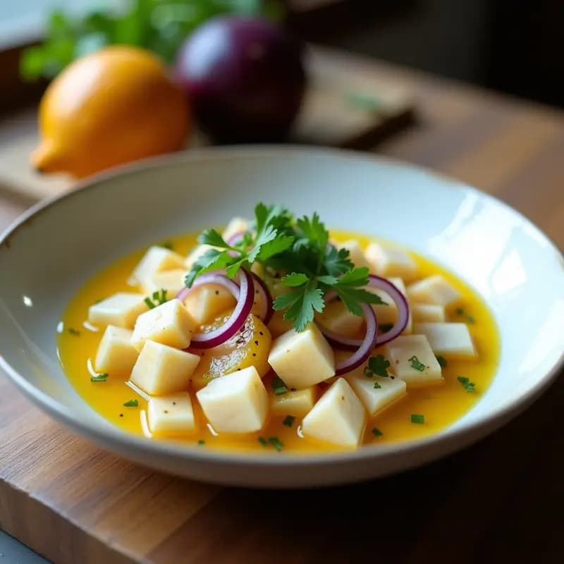 Ceviche de Corvina con Maracuyá y Camelina: Receta Peruana Keto y Rica en Omega-3
