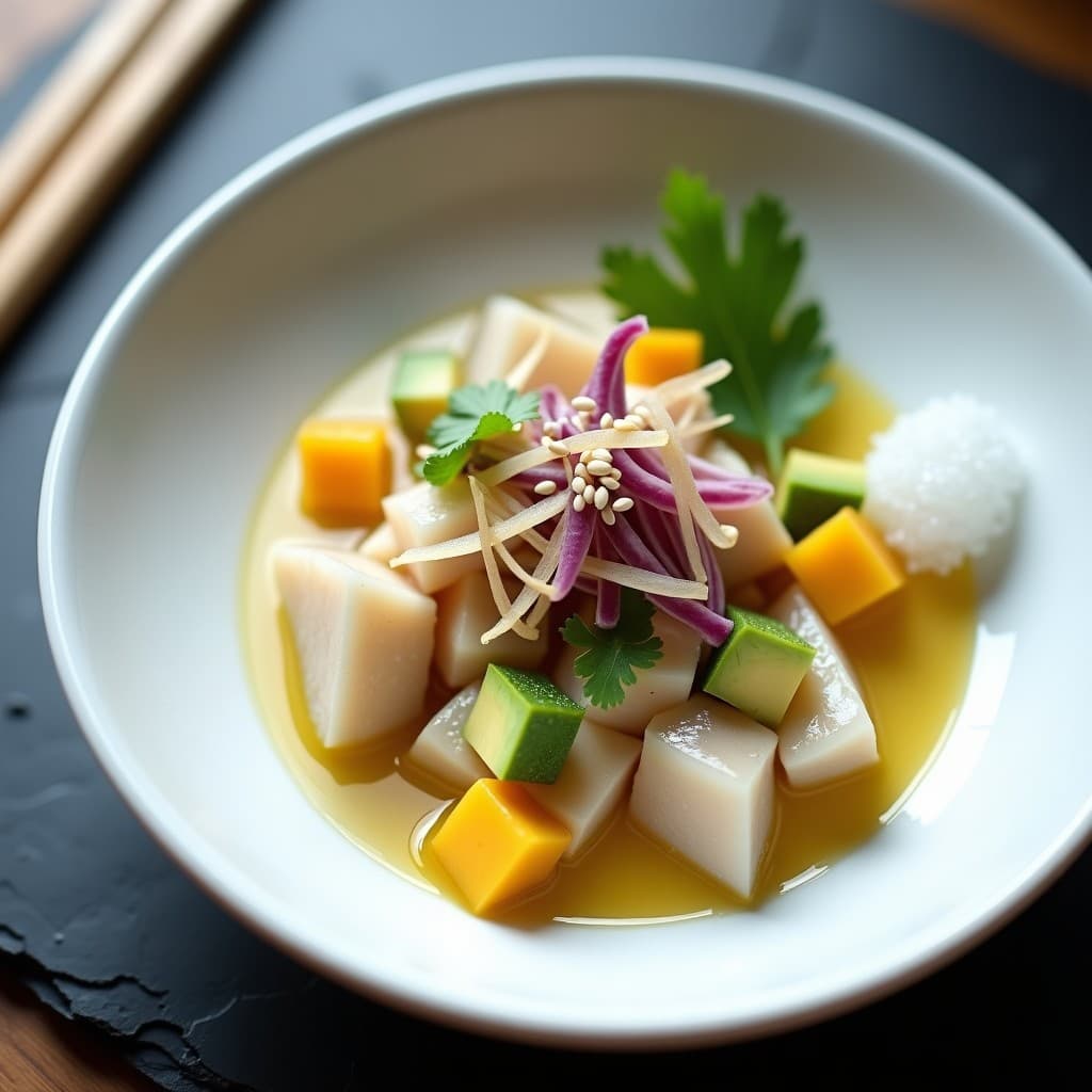 Ceviche de Corvina y Miso Blanco: Receta Nikkei en 15 Minutos con Leche de Tigre de Yuzu