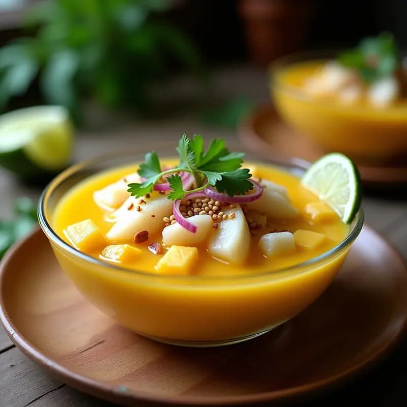 Ceviche de Corvina con Tigres de Leche y Camu Camu: Receta Peruana Antioxidante en Thermomix