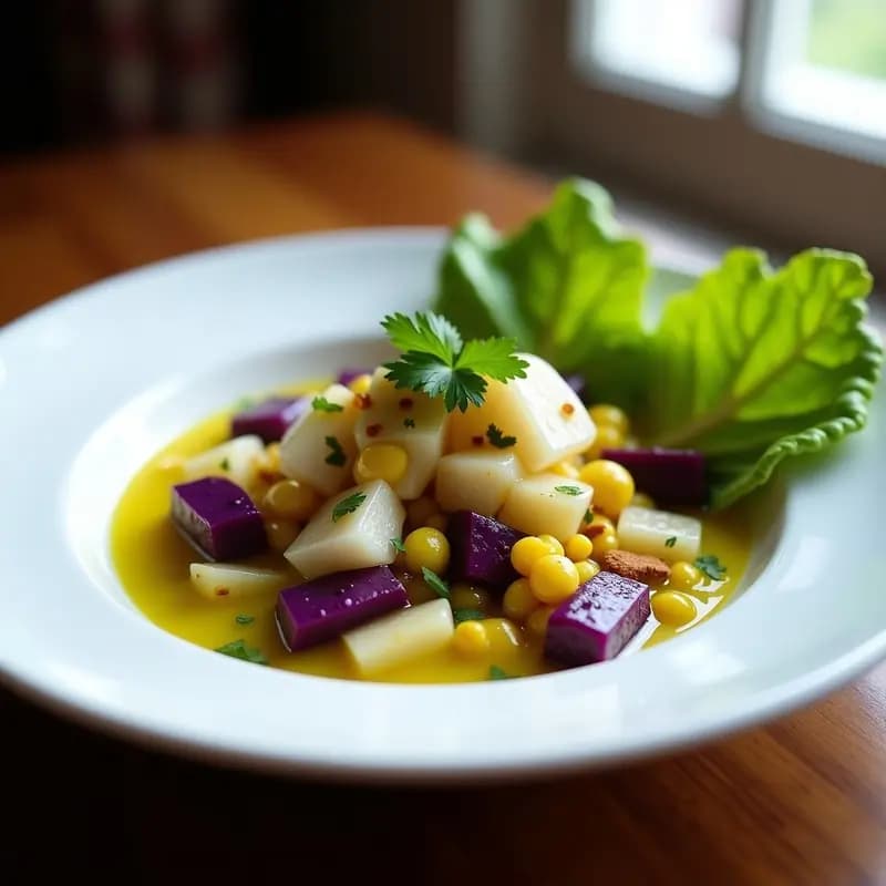 Ceviche de Corvina con Tigre’s Milk y Camote Morado: Receta Peruana Tradicional