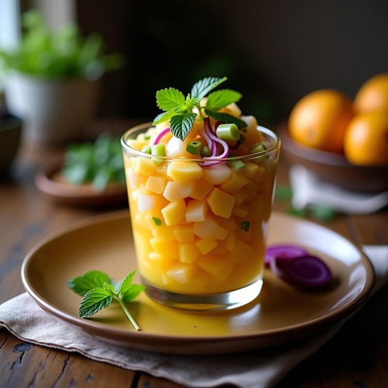 Ceviche de Corvina con Tigre’s Milk de Pasión y Maracuyá: Receta Peruana Gourmet en 15 Minutos