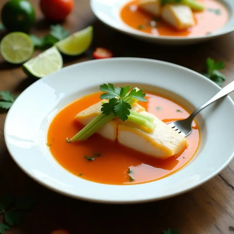 Ceviche de Corvina al Vapor con Leche de Tigre de Tamarillo: Receta Peruana en Thermomix