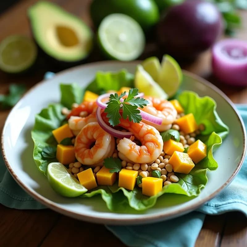 Ceviche de Camarón con Mango y Aguacate: Receta Peruana Fresca y Alta en Proteína