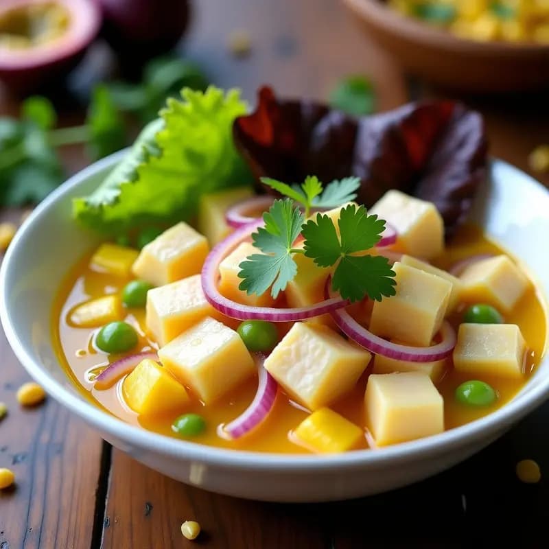 Ceviche de dorada con Maracuyá y Leche de Tigre: Receta Ecuatoriana con Toque Ácido