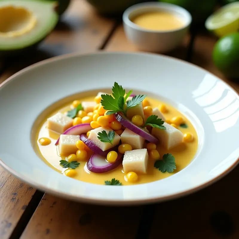 Ceviche de Dorado con Leche de Tigre de Lúuma: Receta Peruana Gourmet con Toque Tropical