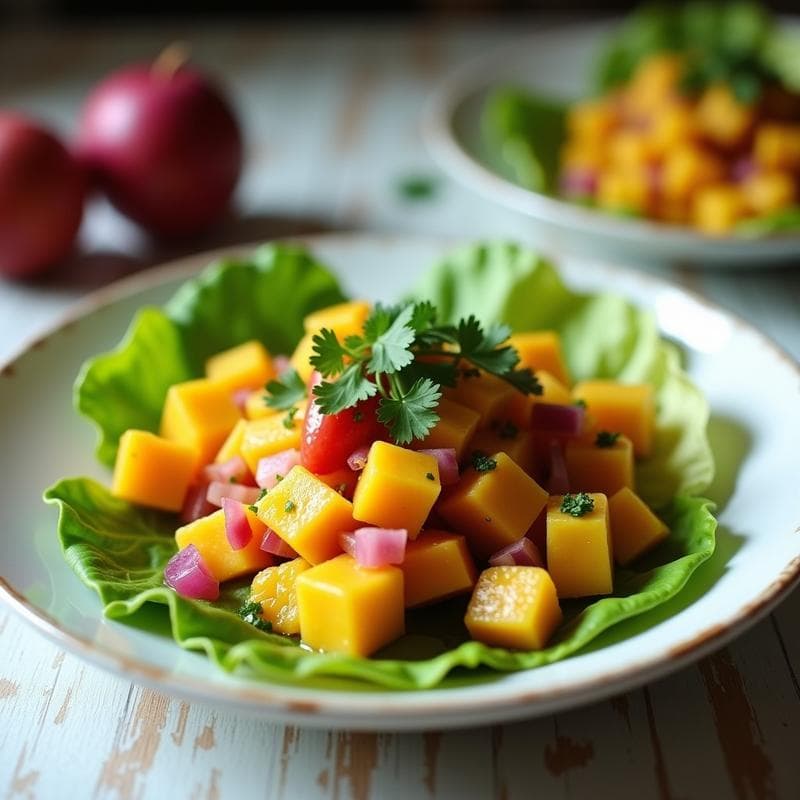 Ceviche de Higo de la India con Leche de Tigre de Maracuyá y Cilantro: Receta Vegana y Exótica