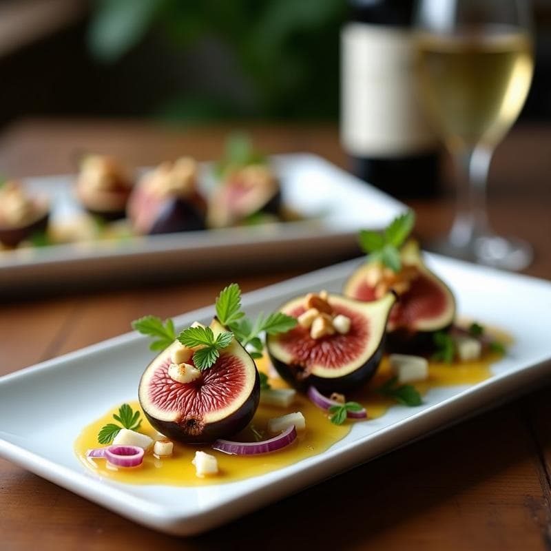 Ceviche de Higo y Queso de Oveja con Vinagreta de Vinagre de Sidra: Entrante Español Innovador