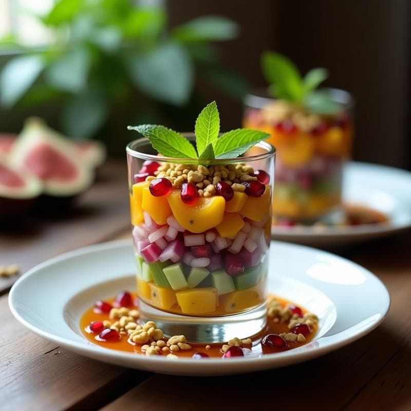 Ceviche de Higos y Granados con Vinagreta de Vinagre de Módena: Entrante Vegano Persa