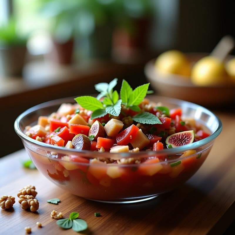 Ceiche de Higos y Nueces con Vinagreta de Vinagre de Manzana: Receta Vegana y Sin Cocinar