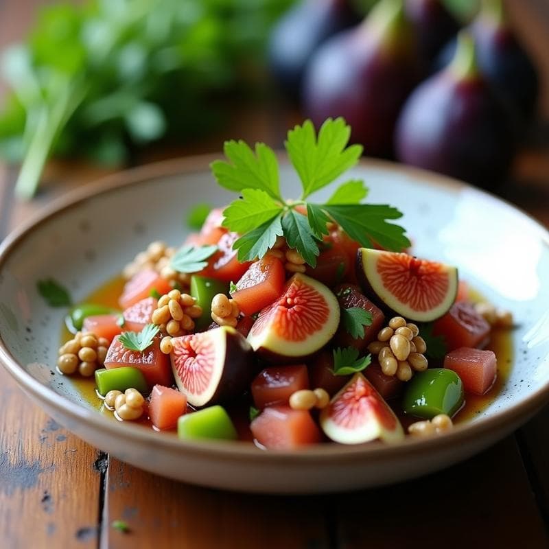Ceviche de Higos y Nuez: Entrante Español Vegano con Toque Dulce-Salado