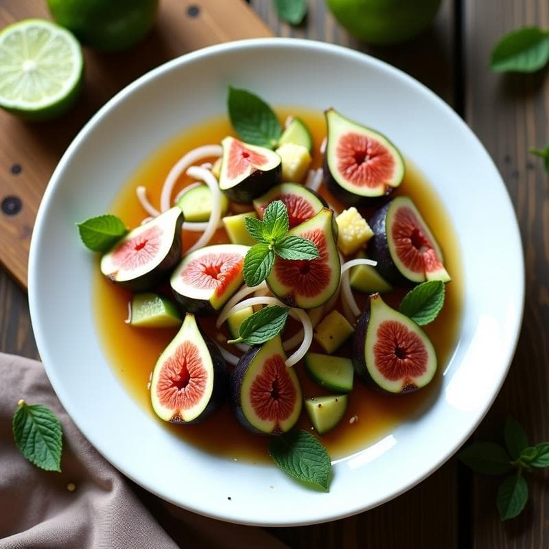 Ceviche de Higos y Pepino con Leche de Tigre de Tamarindo: Receta Peruana Fresca y Vegana