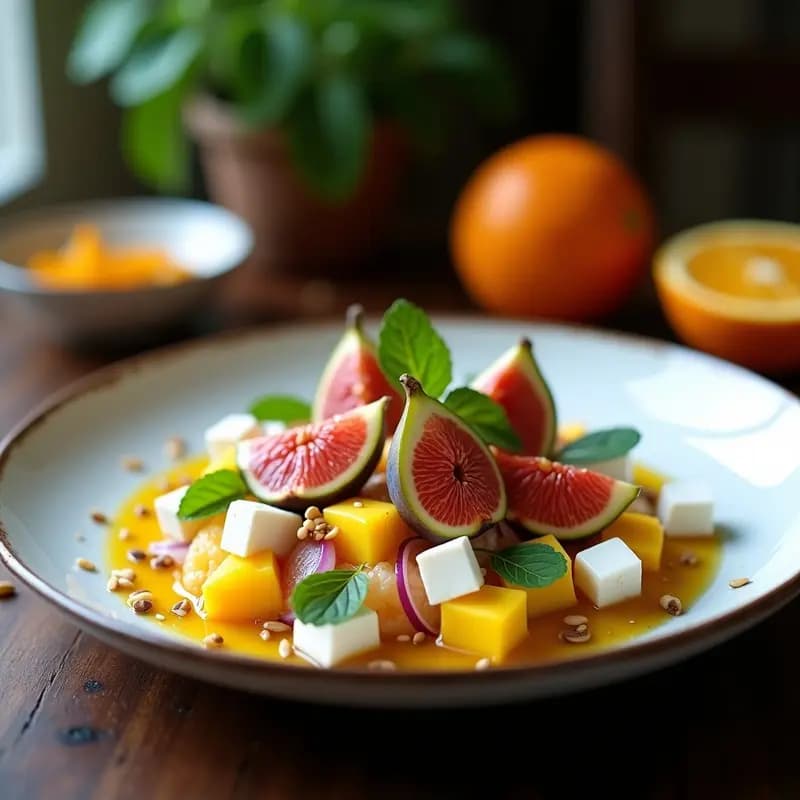Ceviche de Higos y Queso Fresco con Vinagreta de Naranja: Receta Peruana Dulce-Salada