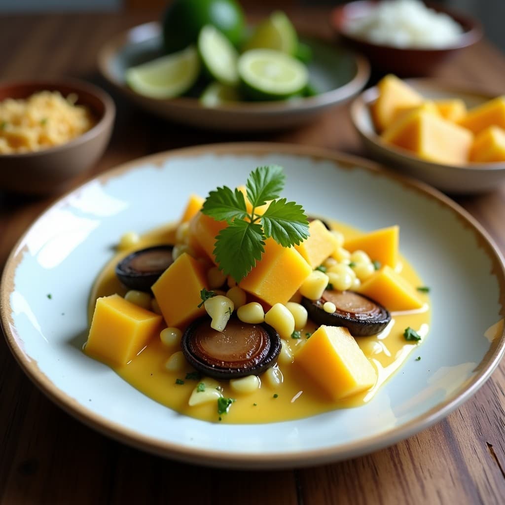 Ceviche de Hongo Portobello y Mango: Receta Vegana con Leche de Coco y Lima