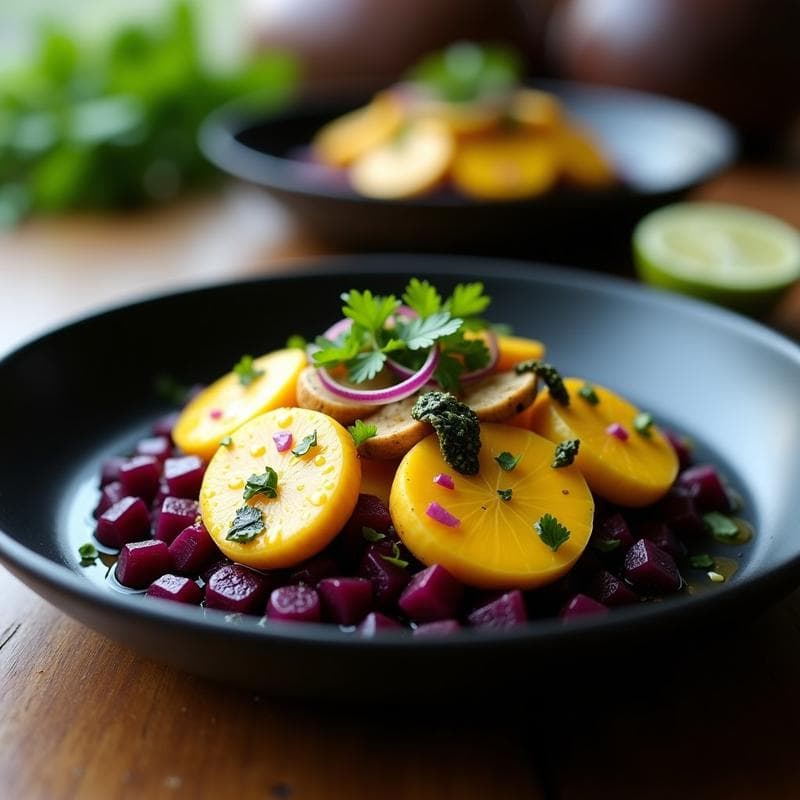 Ceviche de Hongos Ostra con Lechuga de Tigre de Maracuyá: Receta Vegana Peruviana