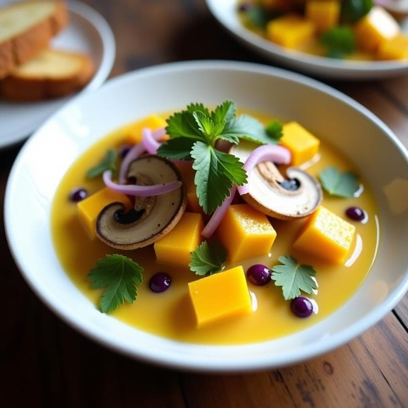 Ceviche de Hongos Ostra con Leche de Tigre de Mango: Receta Vegana y Refrescante en 10 Minutos