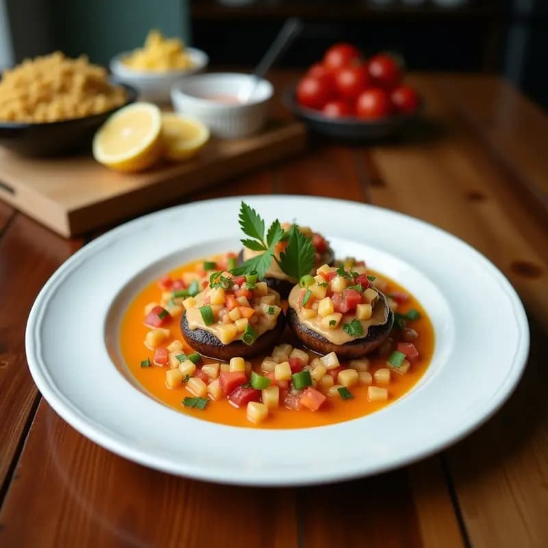 Ceviche de Hongos Portobello y Leche de Coco: Receta Fusion Peruano-Mexicana Vegana